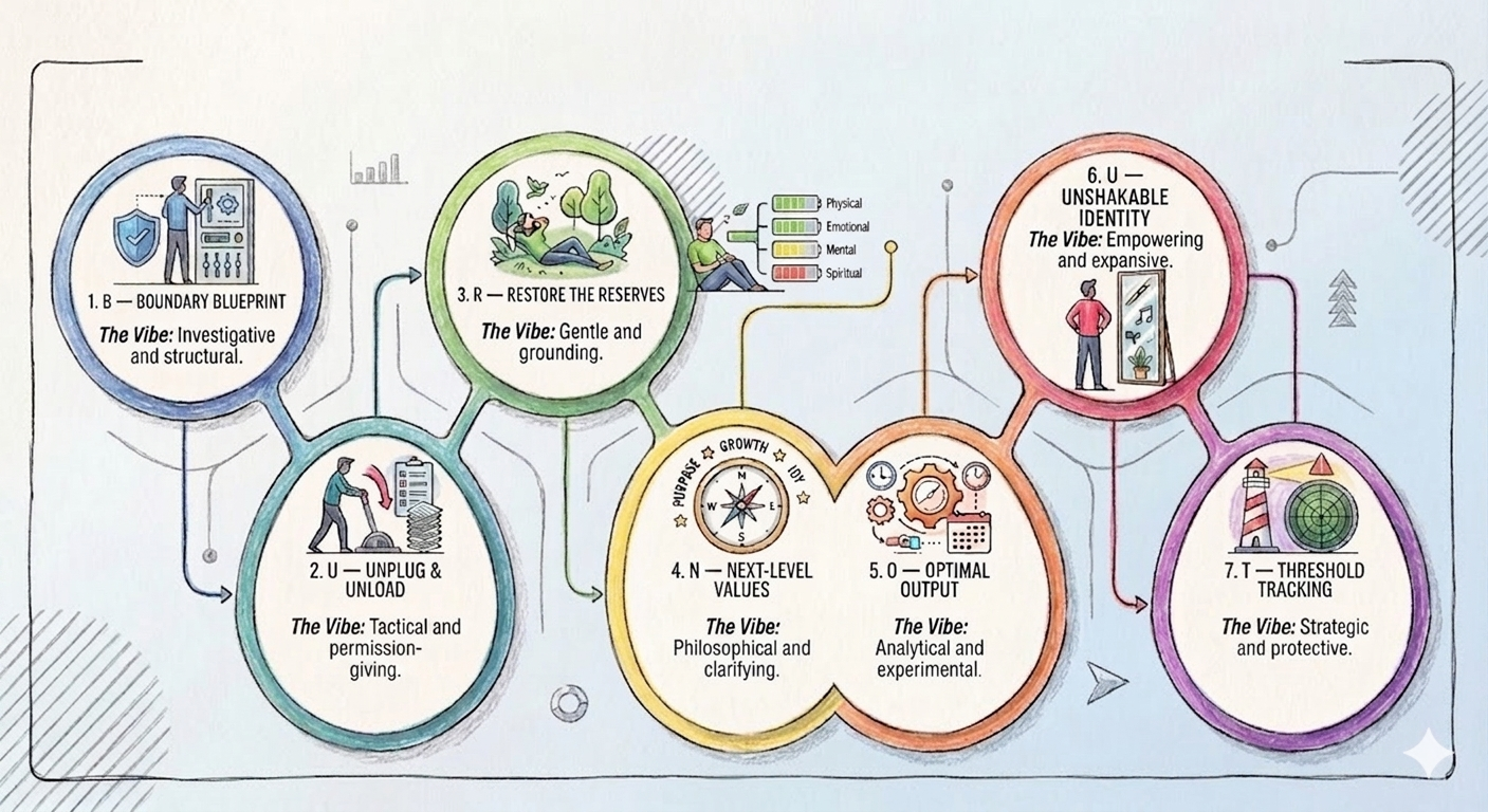 Visual roadmap for burnout recovery strategies.
